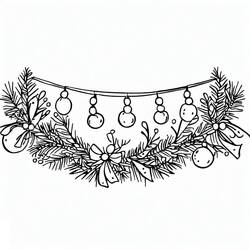 Dibujo para colorear: Guirnalda de Navidad (Fiestas y Celebraciones) #194109 - Dibujos para Colorear e Imprimir Gratis