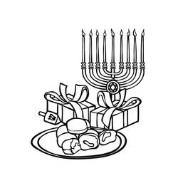 Dibujo para colorear: Hanukkah (Fiestas y Celebraciones) #181043 - Dibujos para Colorear e Imprimir Gratis