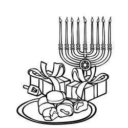 Dibujo para colorear: Hanukkah (Fiestas y Celebraciones) #181060 - Dibujos para Colorear e Imprimir Gratis