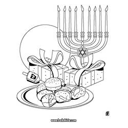 Dibujo para colorear: Hanukkah (Fiestas y Celebraciones) #59624 - Dibujos para Colorear e Imprimir Gratis