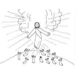 Dibujos para colorear: La Ascensión de Jesús - Dibujos para Colorear e Imprimir Gratis
