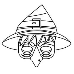 Dibujo para colorear: Máscara de Halloween (Fiestas y Celebraciones) #216455 - Dibujos para Colorear e Imprimir Gratis