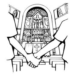 Dibujo para colorear: Matrimonio (Fiestas y Celebraciones) #56036 - Dibujos para Colorear e Imprimir Gratis