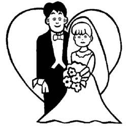 Dibujo para colorear: Matrimonio (Fiestas y Celebraciones) #56040 - Dibujos para Colorear e Imprimir Gratis