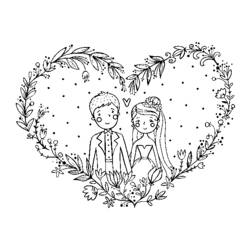 Dibujo para colorear: Matrimonio (Fiestas y Celebraciones) #56259 - Dibujos para Colorear e Imprimir Gratis