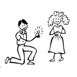 Dibujo para colorear: Matrimonio (Fiestas y Celebraciones) #56271 - Dibujos para Colorear e Imprimir Gratis