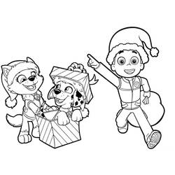 Dibujo para colorear: Navidad de Paw Patrol (Fiestas y Celebraciones) #204269 - Dibujos para Colorear e Imprimir Gratis