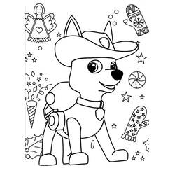 Dibujo para colorear: Navidad de Paw Patrol (Fiestas y Celebraciones) #204271 - Dibujos para Colorear e Imprimir Gratis