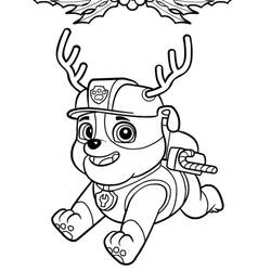 Dibujo para colorear: Navidad de Paw Patrol (Fiestas y Celebraciones) #204275 - Dibujos para Colorear e Imprimir Gratis
