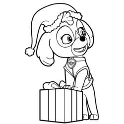 Dibujo para colorear: Navidad de Paw Patrol (Fiestas y Celebraciones) #204279 - Dibujos para Colorear e Imprimir Gratis