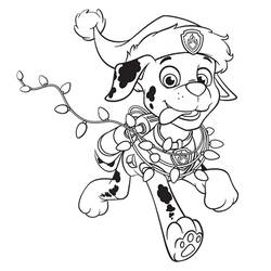 Dibujo para colorear: Navidad de Paw Patrol (Fiestas y Celebraciones) #204280 - Dibujos para Colorear e Imprimir Gratis