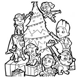 Dibujo para colorear: Navidad de Paw Patrol (Fiestas y Celebraciones) #204284 - Dibujos para Colorear e Imprimir Gratis