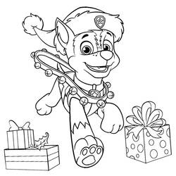 Dibujo para colorear: Navidad de Paw Patrol (Fiestas y Celebraciones) #204285 - Dibujos para Colorear e Imprimir Gratis