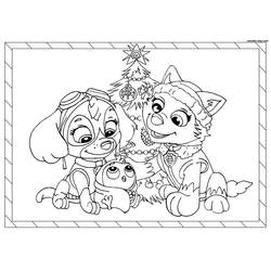 Dibujo para colorear: Navidad de Paw Patrol (Fiestas y Celebraciones) #204287 - Dibujos para Colorear e Imprimir Gratis