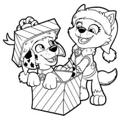 Dibujo para colorear: Navidad de Paw Patrol (Fiestas y Celebraciones) #204292 - Dibujos para Colorear e Imprimir Gratis