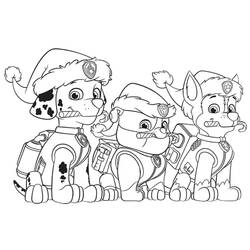 Dibujo para colorear: Navidad de Paw Patrol (Fiestas y Celebraciones) #204297 - Dibujos para Colorear e Imprimir Gratis