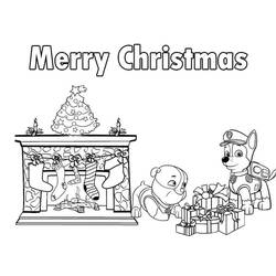 Dibujo para colorear: Navidad de Paw Patrol (Fiestas y Celebraciones) #204300 - Dibujos para Colorear e Imprimir Gratis