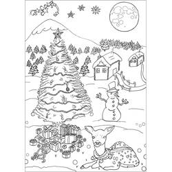 Dibujo para colorear: Pueblo de Navidad (Fiestas y Celebraciones) #217401 - Dibujos para Colorear e Imprimir Gratis