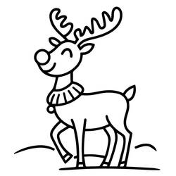 Dibujo para colorear: Reno de Navidad (Fiestas y Celebraciones) #215756 - Dibujos para Colorear e Imprimir Gratis