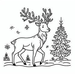 Dibujo para colorear: Reno de Navidad (Fiestas y Celebraciones) #215758 - Dibujos para Colorear e Imprimir Gratis