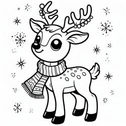 Dibujo para colorear: Reno de Navidad (Fiestas y Celebraciones) #215759 - Dibujos para Colorear e Imprimir Gratis