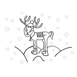 Dibujo para colorear: Reno de Navidad (Fiestas y Celebraciones) #215760 - Dibujos para Colorear e Imprimir Gratis