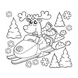 Dibujo para colorear: Reno de Navidad (Fiestas y Celebraciones) #215763 - Dibujos para Colorear e Imprimir Gratis