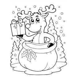 Dibujo para colorear: Reno de Navidad (Fiestas y Celebraciones) #215765 - Dibujos para Colorear e Imprimir Gratis