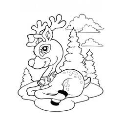 Dibujo para colorear: Reno de Navidad (Fiestas y Celebraciones) #215766 - Dibujos para Colorear e Imprimir Gratis