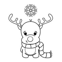 Dibujo para colorear: Reno de Navidad (Fiestas y Celebraciones) #215767 - Dibujos para Colorear e Imprimir Gratis