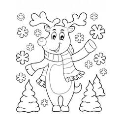 Dibujo para colorear: Reno de Navidad (Fiestas y Celebraciones) #215768 - Dibujos para Colorear e Imprimir Gratis