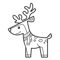 Dibujo para colorear: Reno de Navidad (Fiestas y Celebraciones) #215769 - Dibujos para Colorear e Imprimir Gratis