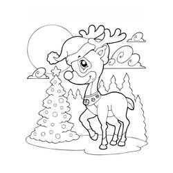 Dibujo para colorear: Reno de Navidad (Fiestas y Celebraciones) #215771 - Dibujos para Colorear e Imprimir Gratis