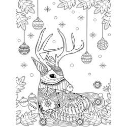 Dibujo para colorear: Reno de Navidad (Fiestas y Celebraciones) #215772 - Dibujos para Colorear e Imprimir Gratis