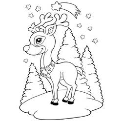 Dibujo para colorear: Reno de Navidad (Fiestas y Celebraciones) #215773 - Dibujos para Colorear e Imprimir Gratis