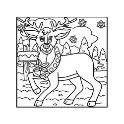 Dibujo para colorear: Reno de Navidad (Fiestas y Celebraciones) #215774 - Dibujos para Colorear e Imprimir Gratis