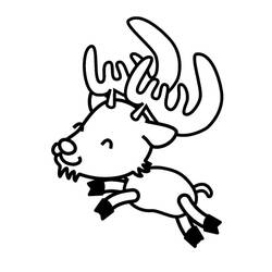 Dibujo para colorear: Reno de Navidad (Fiestas y Celebraciones) #215775 - Dibujos para Colorear e Imprimir Gratis