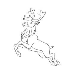 Dibujo para colorear: Reno de Navidad (Fiestas y Celebraciones) #215776 - Dibujos para Colorear e Imprimir Gratis