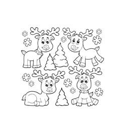 Dibujo para colorear: Reno de Navidad (Fiestas y Celebraciones) #215777 - Dibujos para Colorear e Imprimir Gratis