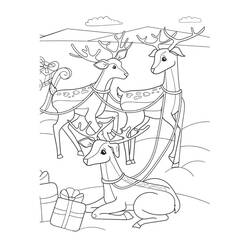 Dibujo para colorear: Reno de Navidad (Fiestas y Celebraciones) #215778 - Dibujos para Colorear e Imprimir Gratis