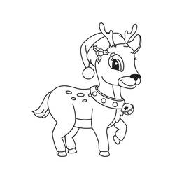 Dibujo para colorear: Reno de Navidad (Fiestas y Celebraciones) #215779 - Dibujos para Colorear e Imprimir Gratis