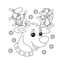 Dibujo para colorear: Reno de Navidad (Fiestas y Celebraciones) #215780 - Dibujos para Colorear e Imprimir Gratis