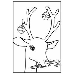Dibujo para colorear: Reno de Navidad (Fiestas y Celebraciones) #215783 - Dibujos para Colorear e Imprimir Gratis