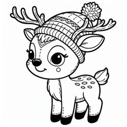 Dibujo para colorear: Reno de Navidad (Fiestas y Celebraciones) #215787 - Dibujos para Colorear e Imprimir Gratis