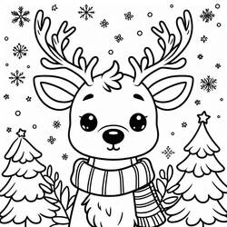 Dibujo para colorear: Reno de Navidad (Fiestas y Celebraciones) #215788 - Dibujos para Colorear e Imprimir Gratis