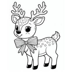 Dibujo para colorear: Reno de Navidad (Fiestas y Celebraciones) #215789 - Dibujos para Colorear e Imprimir Gratis