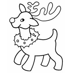 Dibujo para colorear: Reno de Navidad (Fiestas y Celebraciones) #215791 - Dibujos para Colorear e Imprimir Gratis