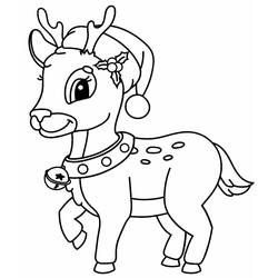 Dibujo para colorear: Reno de Navidad (Fiestas y Celebraciones) #215792 - Dibujos para Colorear e Imprimir Gratis