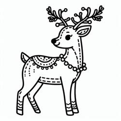 Dibujo para colorear: Reno de Navidad (Fiestas y Celebraciones) #215795 - Dibujos para Colorear e Imprimir Gratis