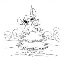 Dibujos para colorear: Stitch de Navidad - Dibujos para Colorear e Imprimir Gratis